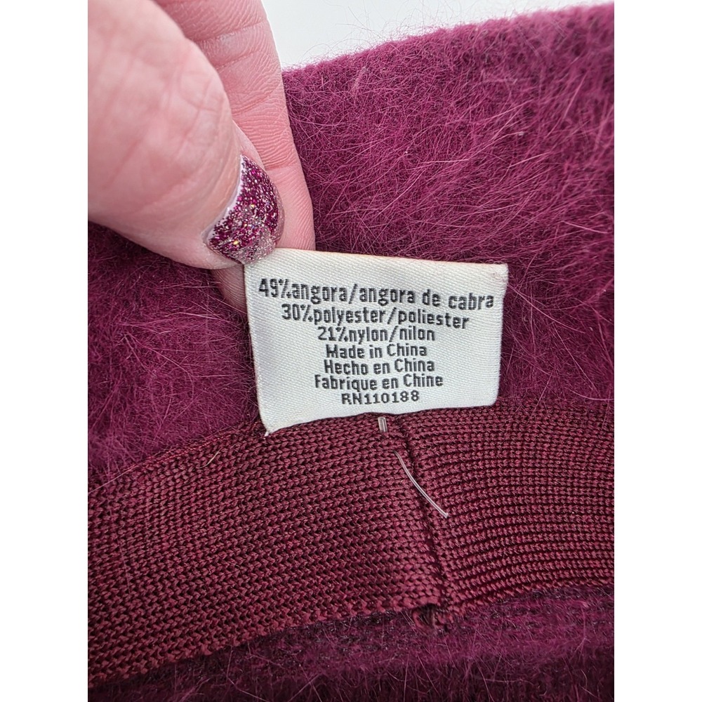 Nine West Rabbit Angora Hat RN 110188 Raspberry - Picture 6 of 6